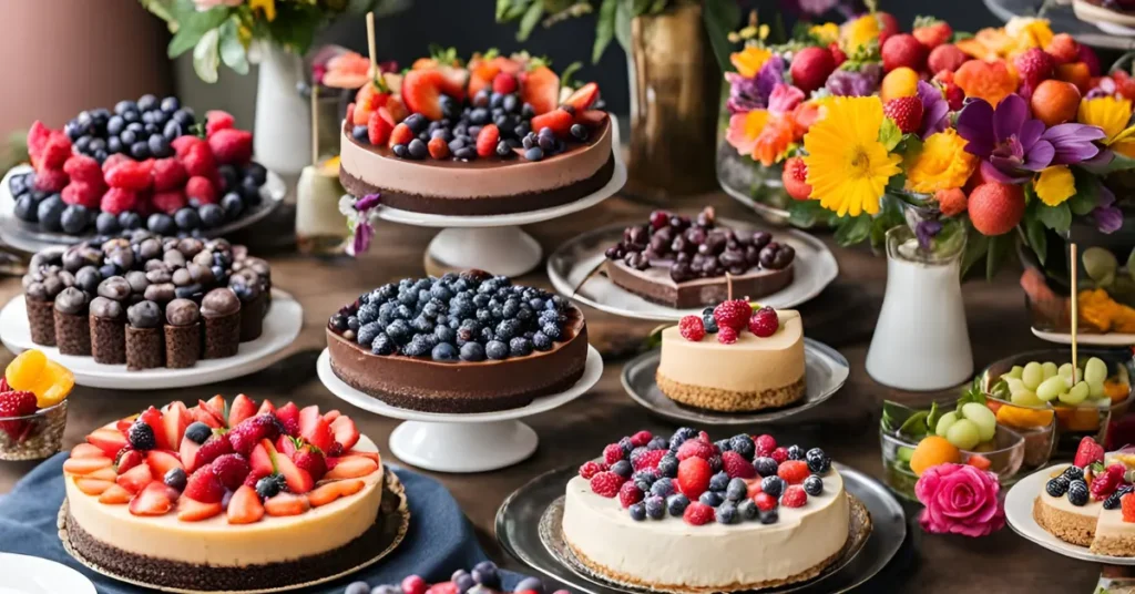 Dessert table with colorful and enticing desserts for a crowd