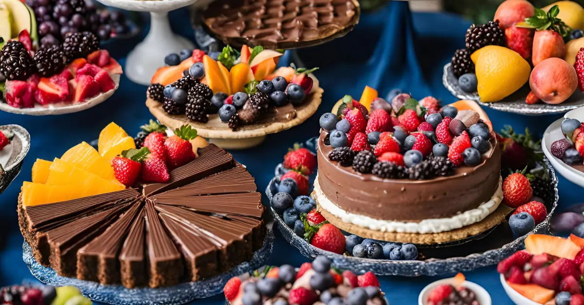 Dessert table with colorful and enticing desserts for a crowd